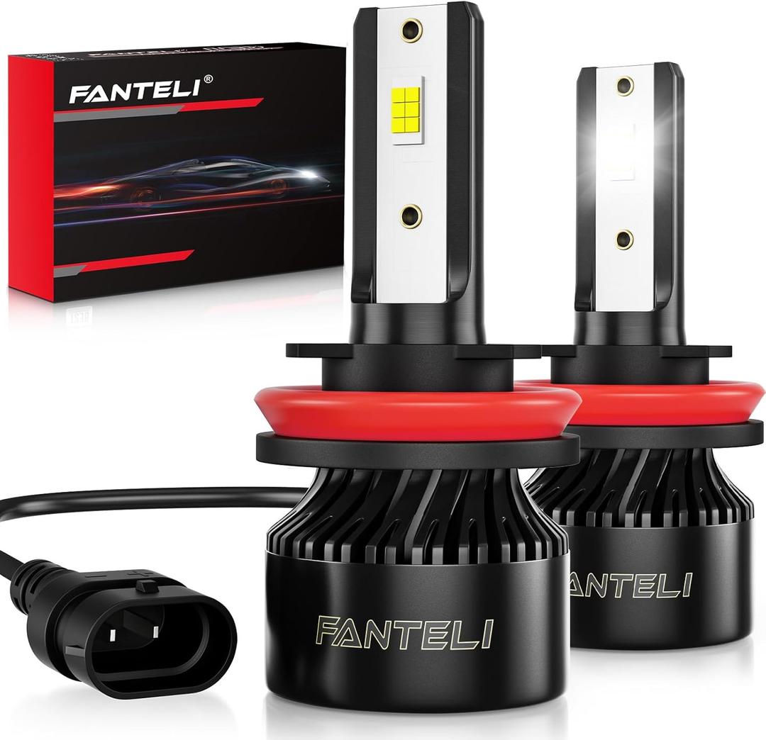 Bulbs High Beam or Low Beam or Fog 6500K Cool White 40000LM 900% Brightness, 1:1 Size Plug and Play IP68 Waterproof Off-Road Lights, Pack of 2