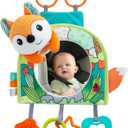 Lynncare Car Seat Toy, Baby Car Mirror Toy for Rear Facing, Travel Baby Activity Center with Hanging Engaging Toys for Infants Babies 0-6-12-18 Months Boy Girl (Set5)