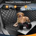 Dog Car Seat Cover for Back Seat, Hard Bottom Back SeatExtender for Dog | Supports 400lbs, Waterproof, Heavy Duty, Scratch Resistant, Dog Hammock for Car SUV and Small Truck, Black