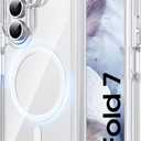Spugan for Samsung Galaxy Z Fold 7 Case with MagSafe, [No Screen Protector][No Hinge Protection] [Anti-Yellowing] Transparent Strong Magnetic Shockproof Case for Galaxy Z Fold 7 8",Clear