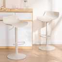 YOUNIKE Bar Stools Set of 2 Counter Height Chairs Modern Barstools Cream, 16.5X13.8X35.8"Cream