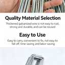 Galvanized Landscape Stakes Heavy Duty - Ground Staples for Weed Barrier, Irrigation, Fencing, Tarp | Rustproof Steel Garden Nails U Shape (Silver, 6in-100P)