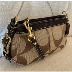 Coach Signature Print Demi Purse with Convertible Strap (Replica)