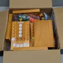 Marble Board Game,Wooden Board Game for 6-8 Players,Portable Design Marble Game with 32 Marbles 16 Dice, Family Game Night Gift for Kids & Adults (Brown)