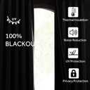 NICETOWN Natural Living Room Curtains 108 inch Length 2 Panels, Pinch Pleated 100% Blackout Curtains Linen Blend Thermal Insulated Voice Reducing Window Treatments for Bedroom, W34 x L108