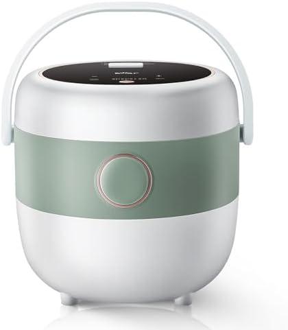Bear Rice Cooker 3 Cups (Uncooked), 3D Heating and Fuzzy Logic, Healthy Nonstick Small Rice Cooker, PFAS-Free, Touch-Screen, for White/Brown Rice Quinoa Oatmeal Soup