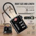 TRAVOCE TSA Approved Luggage Locks - Heavy Duty 3 Digit Combination Cable Lock, Search Alert for Suitcases, Backpacks, Golf Bags, Tents, Violin and Camera Cases, 4 Pack, Black