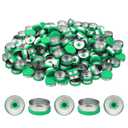 PATIKIL 20mm Flip Off Caps, 200 Pcs Flip Off Caps Flip Off Seals Flip Off Vial Seals Plastic Aluminum Caps Cover for Glass Vial, Green