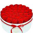 40 Forever Flowers in a Luxury Suede Box, Preserved Roses Birthday Gifts for Women, Romantic Anniversary Wedding Gifts for Women Her Girlfriend Wife, Red