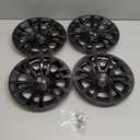 Golf Cart SS Wheel Covers Hub Caps, Golf Cart 8 Inch Wheel Hubcaps for Club Car EZGO Yamaha and Most Golf Carts (Except RXV), 6-Spoke Design, Set of 4 Golf Cart Black Hubcaps Wheel Covers