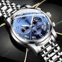 Mens Stainless Steel Luminous Analog Quartz Watches Waterproof Date Casual Wrist Watch