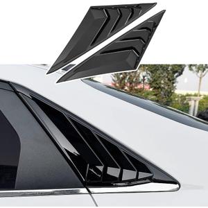 Blazeray for Hyundai Elantra 2021 2022 2023 2024 2025 Racing Style Rear Side Window Louvers Air Vent Scoop Shades Panel Cover Auto Exterior Decoration Trim Accessories 2PCS(Bright Black)