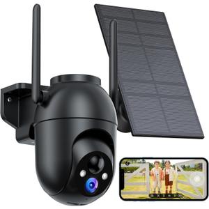 Security Cameras Wireless Outdoor Solar: 2K WiFi Camera for Home Security System - Battery Powered Cam IP66 Waterproof Motion Sensor - Camaras de Seguridad para Casa Inalambricas
