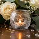 4 Pcs Clear Tealight Candle Holders for Table Centerpieces- Assorted Glass Votive Candle Holders for Wedding Centerpieces, Bridal Shower Decorations, Wedding Table Decor