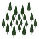 LUEYAO Mini Model Miniature Trees Mixed Train Scenery Architecture Trees Fake Trees for DIY Crafts Building Model Scenery Landscape Dark Green 2.1-3.9 inch 20 PCS