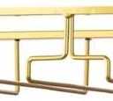FOMANSH Wine Glass Rack - Under Cabinet Stemware Wine Glass Holder Glasses Storage Hanger 1 Pack Metal Organizer for Bar Kitchen 5 Rows Gold