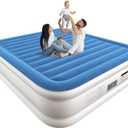 King Air Mattress 20 Inches High King Air Bed Mattress with Built in Pump 1 Button to Start Inflate Deflate 3 Mins Fast Self Inflating Air Mattress Suitable Indoor Outdoor