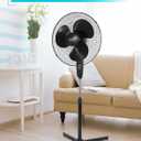 BLACK+DECKER 18-Inch Pedestal Fan, BFP18SXB, Oscillating Fan for Home and Office, Standing Fan with 3 Speed Settings, Height Adjustable with Adjustable Head Tilt, Black
