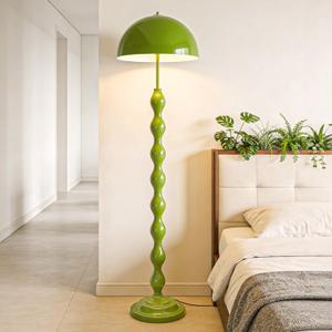 Unique Floor Lamp Creative Green Mushroom Lamp Standing Lamp with 38CM Wide Iron Shade and Foot Switch Modern Floor Light for Living Room, Bedroom, Office, Corner