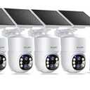 SOLIOM- 5MP Security Cameras Wireless Outdoor, No Subscription,4-Cam Pack, Solar Powered Home Security Camera with 360° Auto Tracking, Pan & Tilt, 3K Color Night Vision,5G & 2.4G Router Compatible