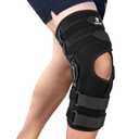 Knee Braces for Knee Pain Women Men, 16inch Hinged Knee Brace with for Side Stabilizers Meniscus Tear Knee Pain ACL MCL Injury Recovery Wraparound Knee Support with 4 Adjustable Compression Straps (Large, Upgrade Version)