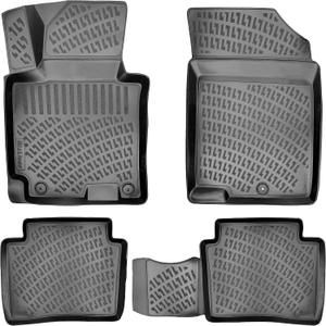 Hyundai Elantra 2011-2016 (No GT or Touring Models) Floor Mats 3D Custom Fit Compatible with Hyundai Rubber Car Mat Laser Measured Floor Liner All Weather Waterproof Odorless (Front & Rear)