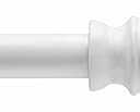 Kenney KN55250 Davenport Ball End Petite Café Decorative Window Curtain Rod, 28-48" Adjustable Length, White Finish, 1/2" Diameter Steel Tube 2 Packs