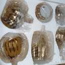 Glooglitter 6 Pack Light Up Glass Pumpkin with Timer Fall Decor, Gold