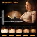 Gritin Rechargeable Book Light for Reading in Bed with 19 LED &Memory Function-Eye Caring 3 Color Temperatures,5 Brightness Levels,90 Hrs Runtime Flexible Goose Neck Clip on Light for Book Lovers
