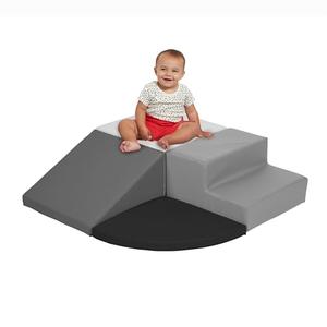 SoftScape Toddler Playtime Corner Climber, Indoor Active Play Structure for Toddlers and Kids, Safe Soft Foam for Crawling and Sliding (4-Piece Set) - Gray/Light Gray, 11619-GYLG