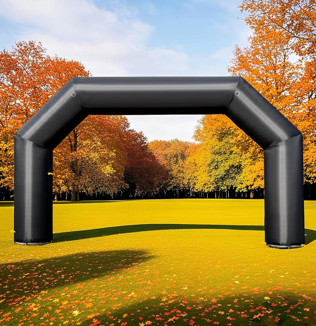 OZIS Inflatable Arch Black 20ft, Inflatable Archway Built in 150W Blower, Inflatable Start Finish Arch for Party,5K Race,Outdoor Advertising Commerce,School Sport