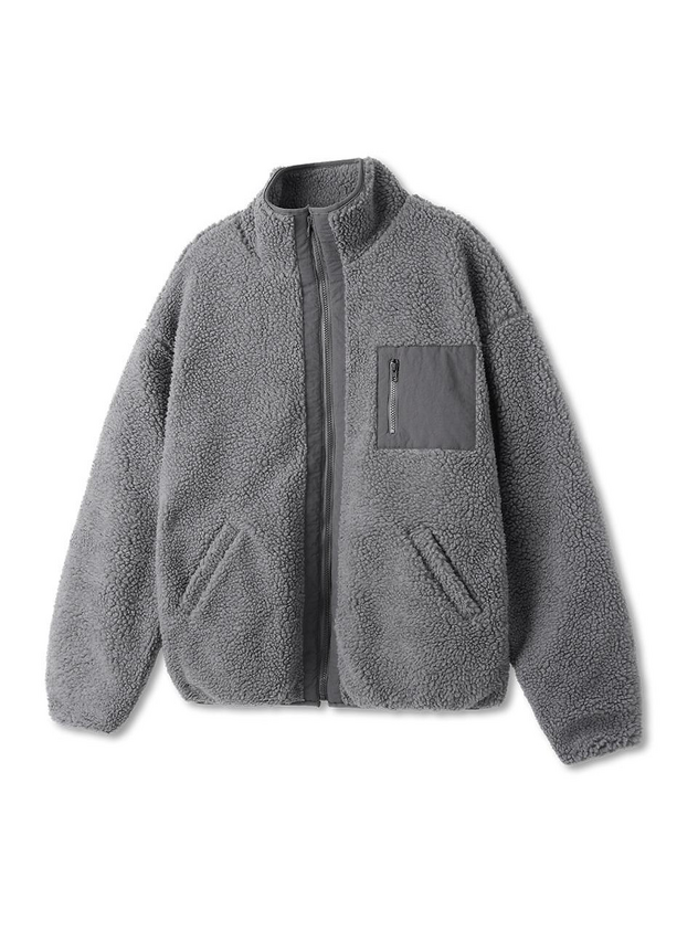 Women ' s Fashionable Full-Zip Fleece Coat, Long Sleeve, Loose Fit, Warm Coat with Pockets Up Oversized Soft Up Long Sleeve with Pockets Casual Everyday Wear Outdoor Hiking Warm Loungewear, Size Large