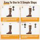 Womens & Mens Boot Calf Stretcher, Adjustable Shaft Expander for Wide Footwear, Heavy-Duty Cast Aluminum Tool for Boots, Helps Relieve Tightness in Ankle, Instep And Lower Leg, Fits Most Tall Styles