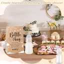TrelaCo Bottle Chug Baby Shower Game 20 Pcs Baby Bottles Shower Favor with 1 Kraft Theme Sign for Gender Reveal Party Supplies Gifts(Beige)