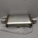3 Inch Center Inlet Center Outlet Universal Performance Exhaust Muffler - 409 Stainless Steel Straight Through Perforated Core fit for Trucks and Cars, Deep Aggressive Sound