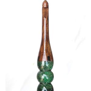 Merit wooden craft Handcrafted (Green) Resin epoxy & Wood Mix Crochet Hooks Ergonomic Soft Handle Needles Knit Weave Craft Yarn Different Size, Crochet Hooks, (6mm)