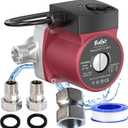 Hot Water Recirculating Pump for Water Heater, 3-Speed Hot Water Circulation Pump, 110V Hot Water Circulating Pump for House, Quiet Hot Water Pump with NPT 3/4" & 1/2" Adapters
