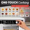 Gourmia French Door Air Fryer Oven - 37 Qt Large Capacity Convection Toaster Oven, FryForce 360, Digital Display, 12 Cooking Presets, Dehydrate, Fits 13 Pizza, Dishwasher-Safe, White