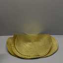 Woven Placemats Collection Metallic Round Placemat Set, 15", Gold, 6 Piece