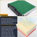 53034051AB Engine Air Filter& 68406048AA Cabin Air Filter w/Activated Carbon & Filter Door for Dodge Ram 1500 2500 3500 4500 5500, for Journey Avenger Compass Patriot Caliber Chrysler 200 (20072023)