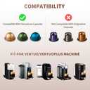 Reusable Vertuo Pods Kit for Nespresso, Reusable Vertuo Capsule for Nespresso with 100PC AL Foil Seals Lids, Refillable Coffee Pods for VertuoLine Compatible with VertuoPlus Espresso Machine