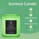 Mint Eucalyptus Scented Candle, 2-Wick Luxury Soy Wax Candle, 9 oz Aromatherapy Candle Home Fragrance Candles Gift