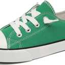 Toddler Little Kid Cushioned Canvas Shoes Slip On Sneakers Soft and Durable (2 Big Kid, Green)