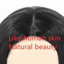 Topcosplay Women Wig Black Long Straight Middle Part Cosplay Halloween Costume Hair Wigs, Black