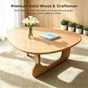 Modern Solid Wood Coffee Table, Unique Triangle Center Table for Living Room,35.4" x 22.8" x 16.5" Natural, Medium 35.4 * 22.8 * 16.5 in