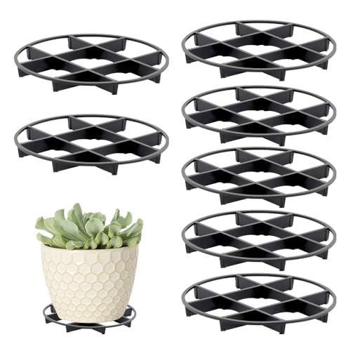 TWZKXC 8 Pcs 4.35" Plant Saucer Drainage Rack Stand, Pot Saucer Support Flower Pot Level Feet Support Holder Vase Lifter Bottom Drainer Risers Plants Root Prevention for Indoor Outdoor Garden
