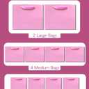 qiqee 10PCS Pink Gift Bags with Ribbon Handles Mulit Assorted Sizes Gift Wide Bags (2pcs Large 13", 4pcs Medium 9.6", 4pcs Small 6.3"22pcs Tissue Paper)