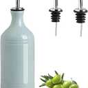 Sweejar Ceramic Olive Oil Dispenser Bottle, Opaque Oil Cruet Protects Oil to Reduce Oxidation, Suitable for Storage Oil, Vinegar, Coffee Syrups & Other Liquids, Pack of 1, 15.5 Fl Oz (White)
