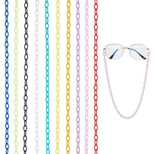 PH PandaHall Rainbow Colors Acrylic Cable Chains (13x82mm, 10 Colors-20 Strands)