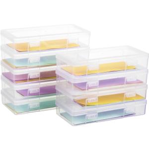 9 Pack Medium Plastic Hobby Art Craft Organizer, Clear Plastic Storage Containers with Latching Lid, for Pencil Box, Lego, Crayon